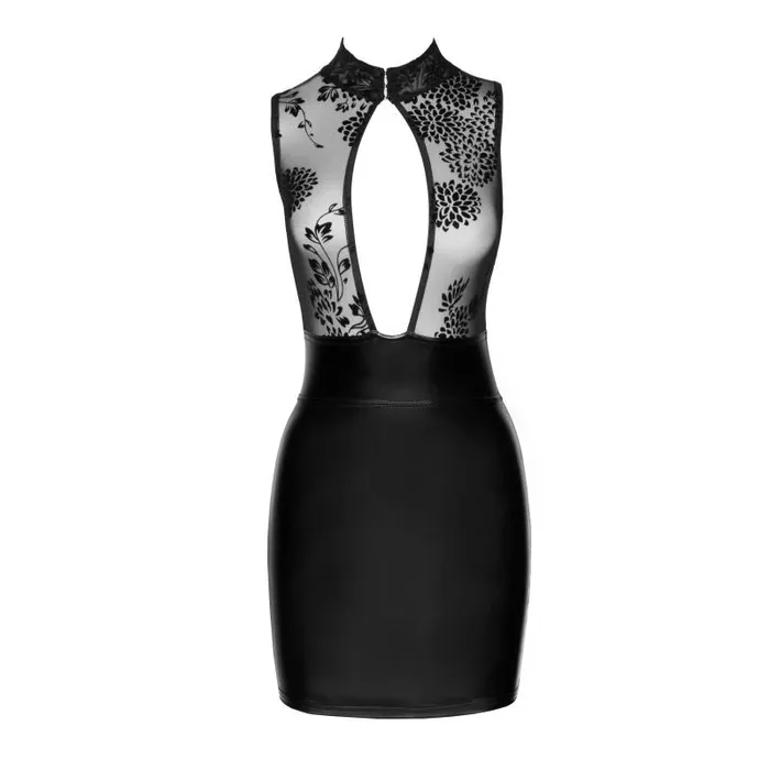 Male Sex Toys Noir Power Wetlook Short Dress w Skirt Tulle Top