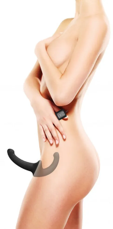 Vibrating Silicone Strapless StrapOn Black Shots Media Female Sex Toys